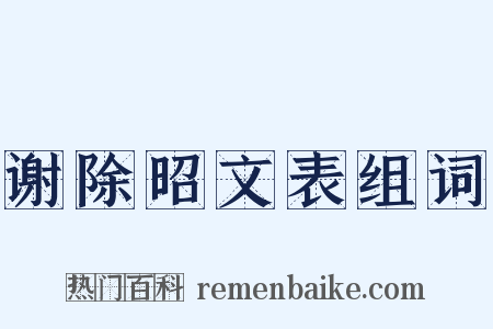 谢除昭文表组词是什么意思的图片
